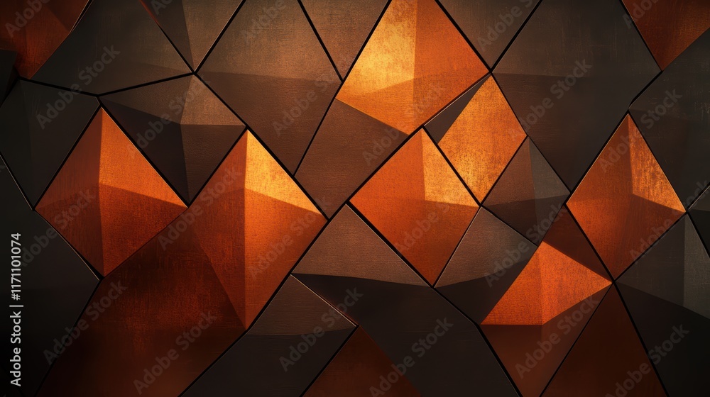 Aufkleber intricate geometric wall design, a stunning display of triangular patterns and modern architecture