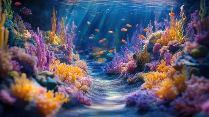 Fototapeta premium Vibrant underwater coral reef scene