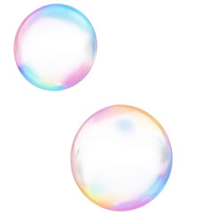 bubble 3d render multicolored transparent shape element. Png transapency .	
