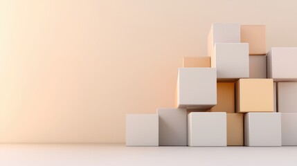 Stack of cardboard boxes, shipping, storage, and organization solutions pile