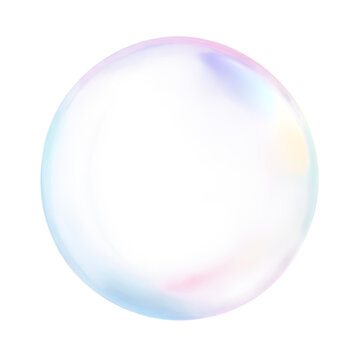 bubble 3d render multicolored transparent shape element. Png transapency .	
