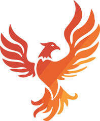 phoenix, bird, fire, fly, emblem symbol icon.eps