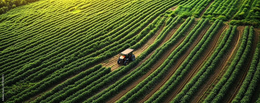 Poster Smart agriculture with advanced technologydriven solutions for efficient food production, drones, sensors, automated machinery, highresolution, 4K quality