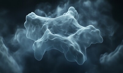 Abstract blue smoky form on dark background, ideal for sci-fi or fantasy visuals