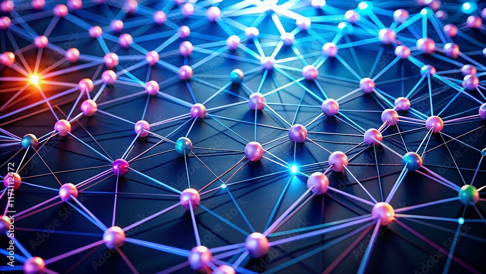 Aufkleber secure network mesh: minimalist cybersecurity concept