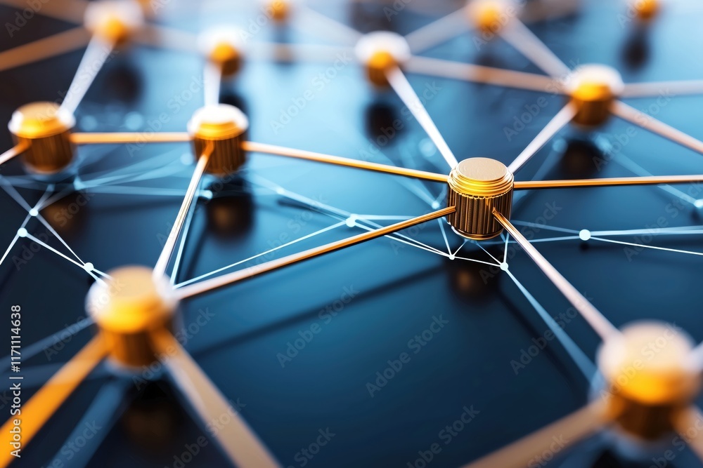 Poster Abstract network connection illustration representing digital communication and technology concepts