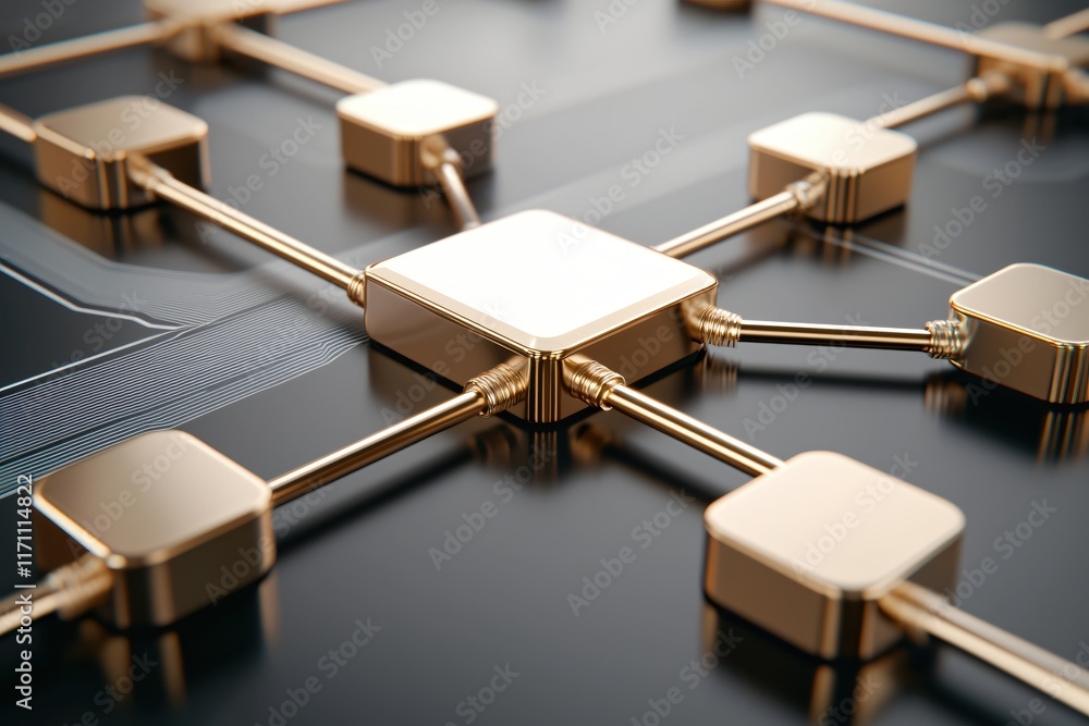 Poster Abstract Network Connections with Golden Nodes and Circuit Design on Dark Background