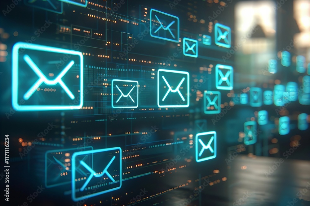 Poster contact us: office inbox email icon concepts