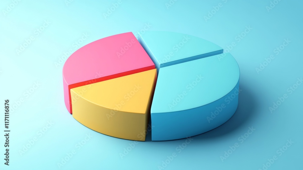Poster A creative D pie chart with animated effects, displaying vibrant colors and smooth transitions between segments, emphasizing the dynamic nature of financial analysis.