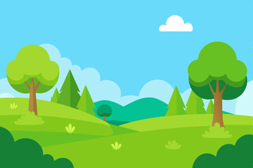 Fototapeta premium landscape-cartoon-background