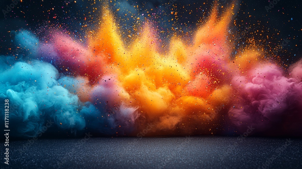 Leinwandbilder a dynamic abstract background created by a vibrant explosion of colorful smoke.