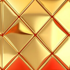 Golden Abstract 3D Rhombus Background