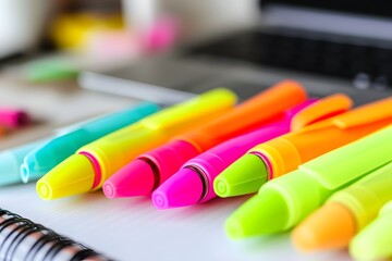Vibrant Highlighters on Desk