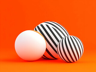 Fototapeta premium Abstract 3D Render Striped Sphere Illustration