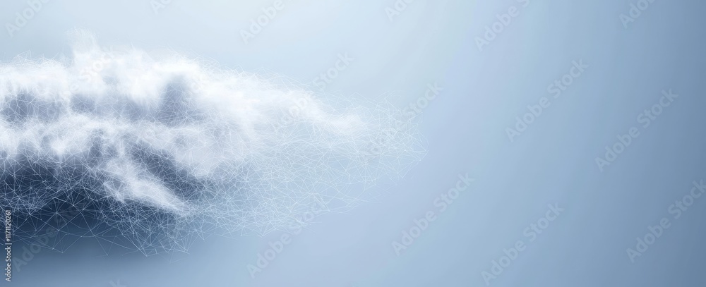 Poster Technological background featuring abstract geometric polygonal mesh lines.