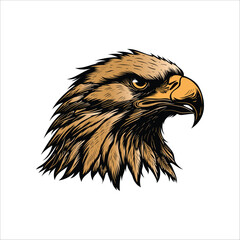 unique colorful vintage style eagle head illustration and vector art