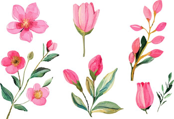 Fototapeta premium seamless pattern with pink tulips