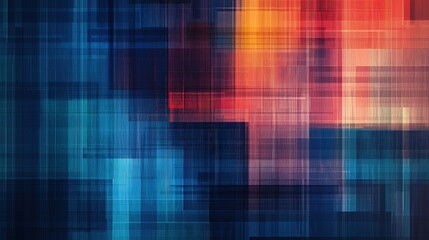 Obraz premium Abstract Geometric Pattern with Intersecting Red, Blue, and Orange Lines - Vibrant and Dynamic Contemporary Design for Bold Artistic Expression