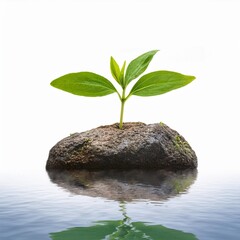 zen stones and plant