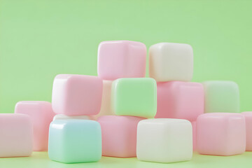 Obraz premium Pastel Cube 3D Render