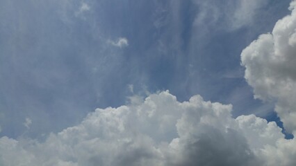 Blue sky and white cloud, daytime sky, sky background.