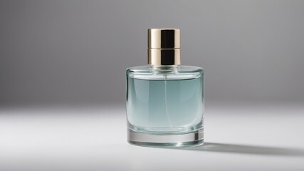 Elegant Teal Perfume Bottle: Minimalist Glass Fragrance Design