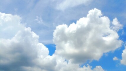 Blue sky and white cloud, daytime sky, sky background.