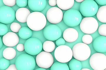 Aqua Mint White Sphere 3D Background