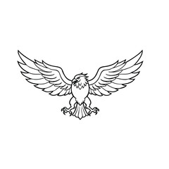 Obraz premium High-Quality Eagle Line Art Illustration with Powerful Expression