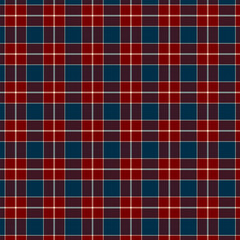 Plaid with twill weave repeat pattern in red and blue.Gingham seamless pattern with stripes.Checkered tartan Geometric graphic vector illustration background for fabric and prints.