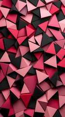 Fototapeta premium Abstract 3D Pink Black Triangle Background
