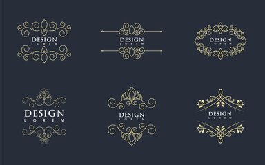 Vintage border line Template vector