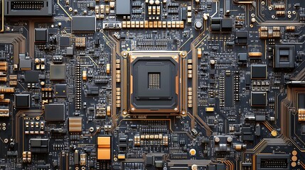 Electronic circuit board close up
