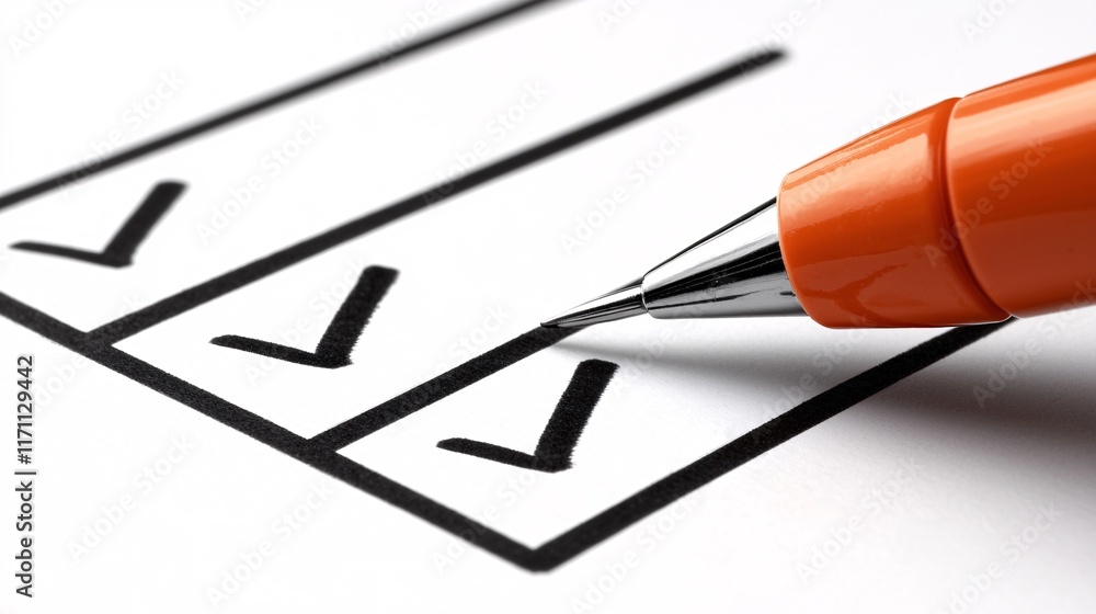 Aufkleber insurance risk assessment detailed image of a checklist being marked during a risk evaluation sessio
