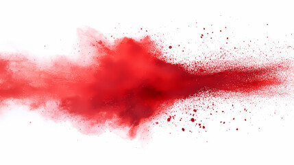 Vibrant red paint splash on white background. Cinnabar. Illustration