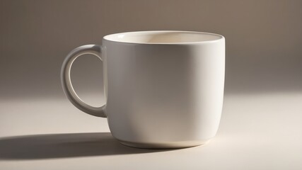 Fototapeta premium Simple White Mug: A Minimalist Ceramic Design Study