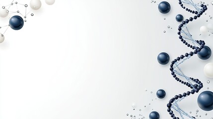 Abstract design featuring blue wave, DNA strand, and heart rate line, ideal for healthcare technology banners and posters