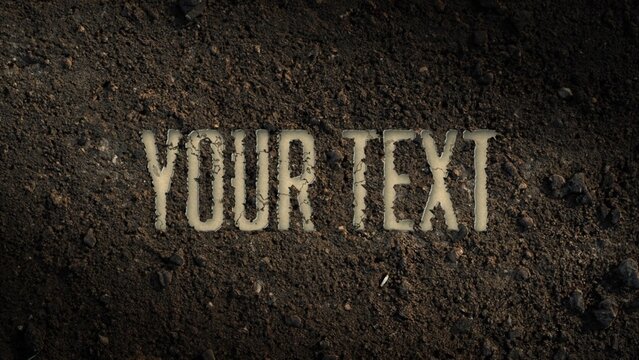 Text on Dirt Ground Title Intro