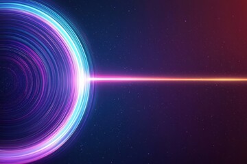 Obraz premium Vibrant Abstract Light Trail with Colorful Circular Motion and Galactic Background