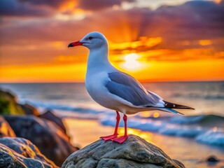 Silver Gull at Dusk: Low Light Coastal Bird Photography