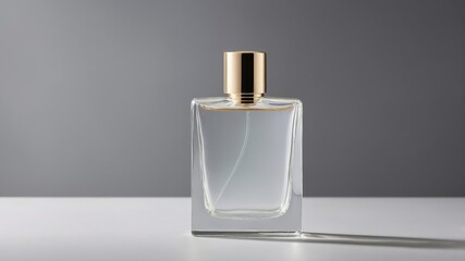 Elegant Glass Perfume Bottle: Minimalist Gold Accents