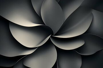 Obraz premium Abstract 3D Dark Grey Flower Illustration