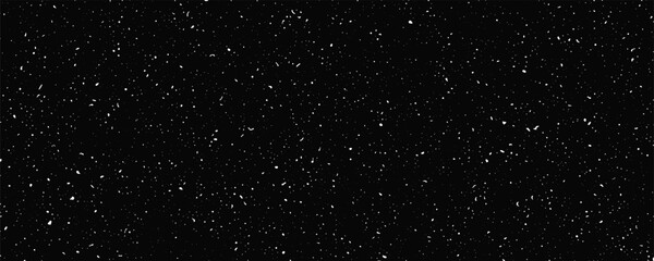 Black background with white splashes. Cosmos background. 