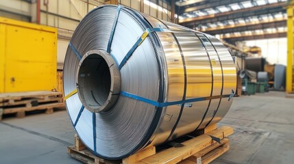 Industrial Metal Coil: Steel Production in a Factory
