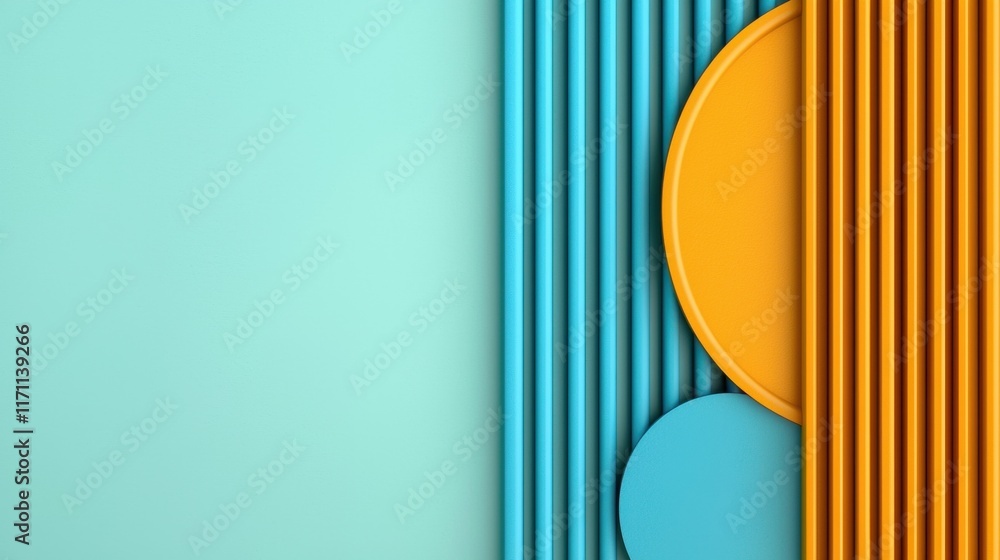 Poster minimalist colorful abstract geometric shapes and lines background design