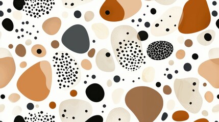Organic Abstract Dotted Pattern with Neutral Earthy Colors in Modern Minimalist Design