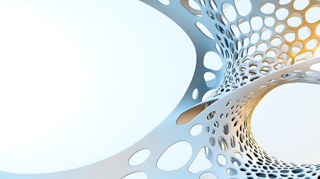 Abstract  D Render  Modern Architectural Design  White Parametric Structure