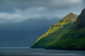 Dramatic landscape from dangerous and beatiful Faroe Islands