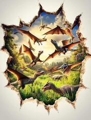 dinosaurs in the forest