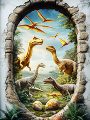 dinosaurs in the forest